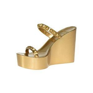 New Carmen Sol Tonino Vegan PVC Wedge *RARE* Gold Metallic Jelly | Made in Italy